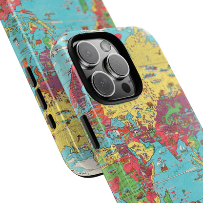 Map of the World Retro Travel iPhone Case