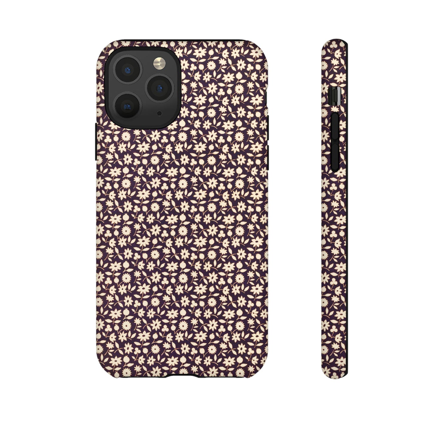 Coffee and Cream Vintage Floral Pattern iPhone Case