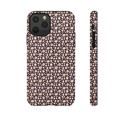 Coffee and Cream Vintage Floral Pattern iPhone Case