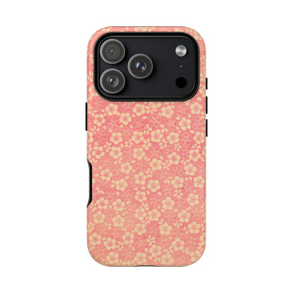 Pink Pattern Scattered Flowers iPhone Case