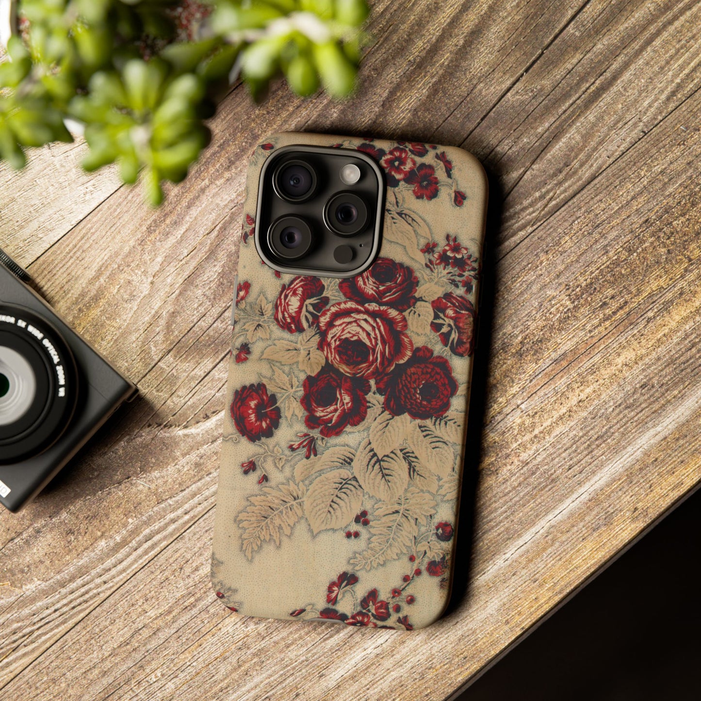 Red Roses Vintage iPhone Case