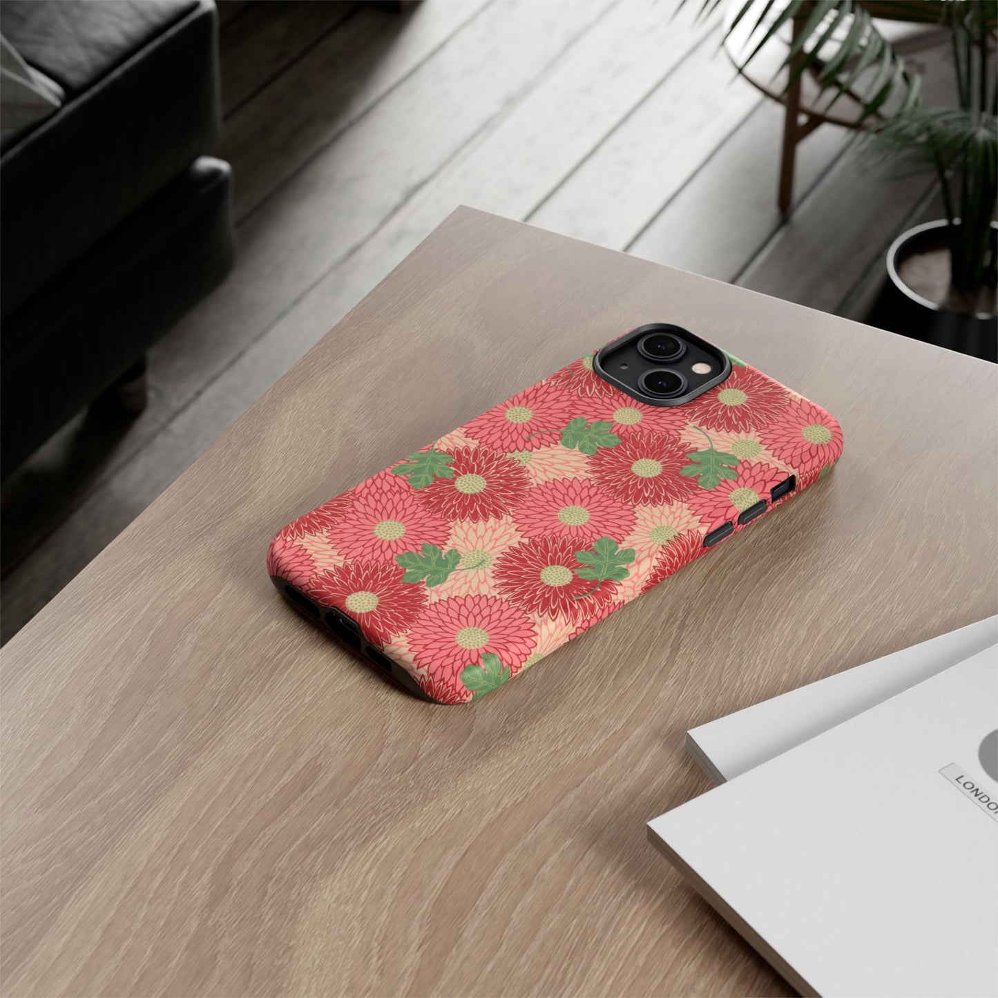 Pink Chrysanthemums Vintage iPhone Case