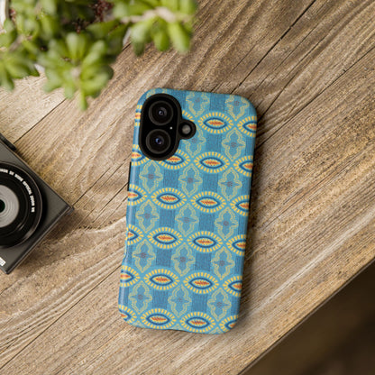 Turquoise Retro Geometric iPhone Case