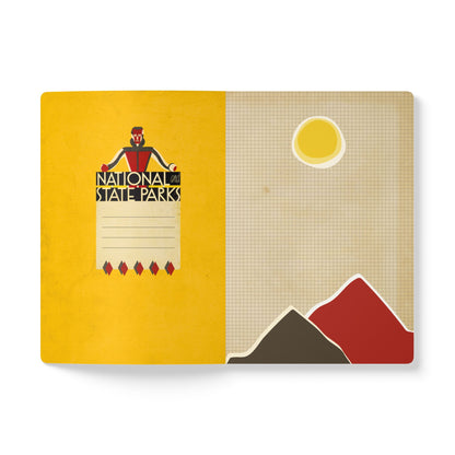 Retro Red Skiing Notebook | Vintage Winter Sports Softcover Travel Journal