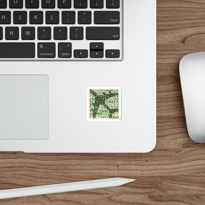 Green Retro Aviation Alphabet Sticker :: All-Weather, Water-Resistant Vinyl (5 sizes)