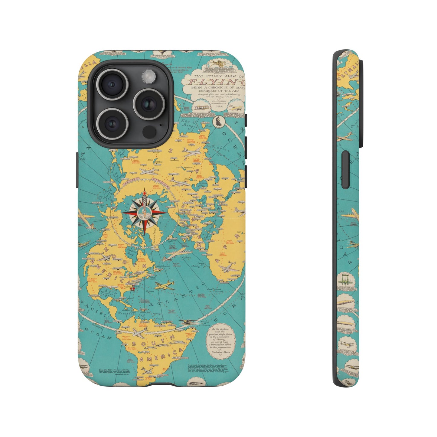 Map of Flying Retro iPhone Case