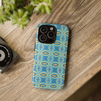 Turquoise Retro Geometric iPhone Case