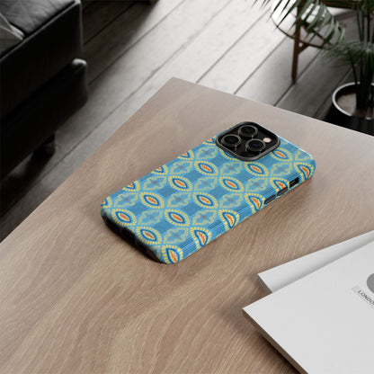Turquoise Retro Geometric iPhone Case