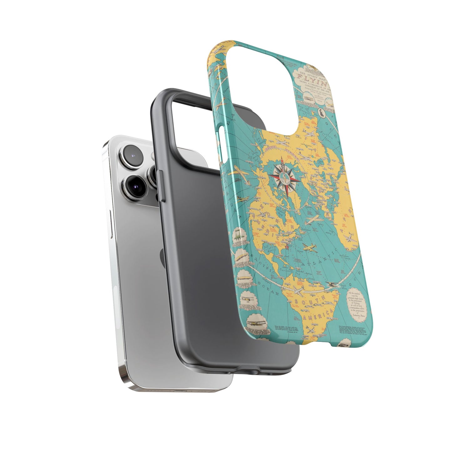 Map of Flying Retro iPhone Case