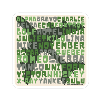 Retro Green Aviation Alphabet Stickers (4 sizes)