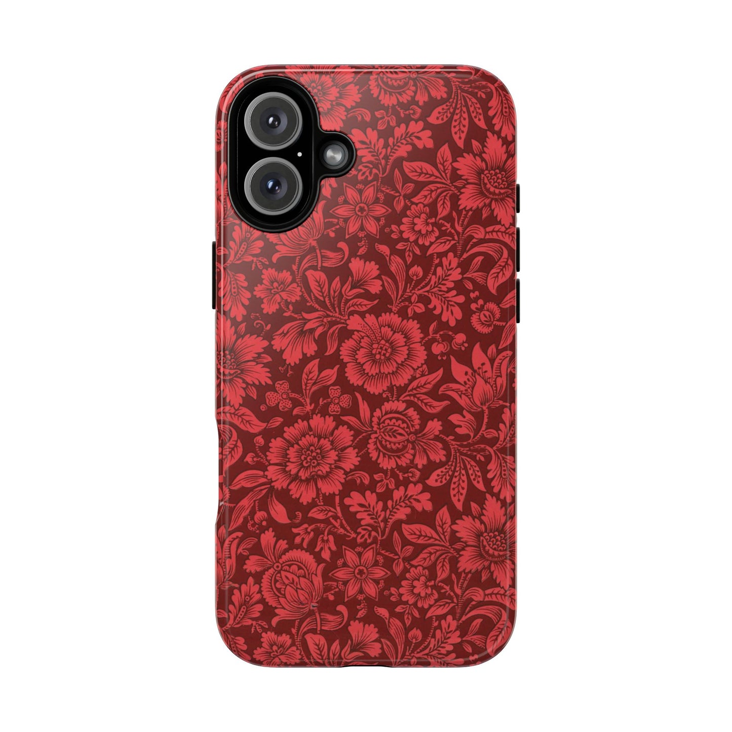 Vintage Crimson Floral Botanical iPhone Case