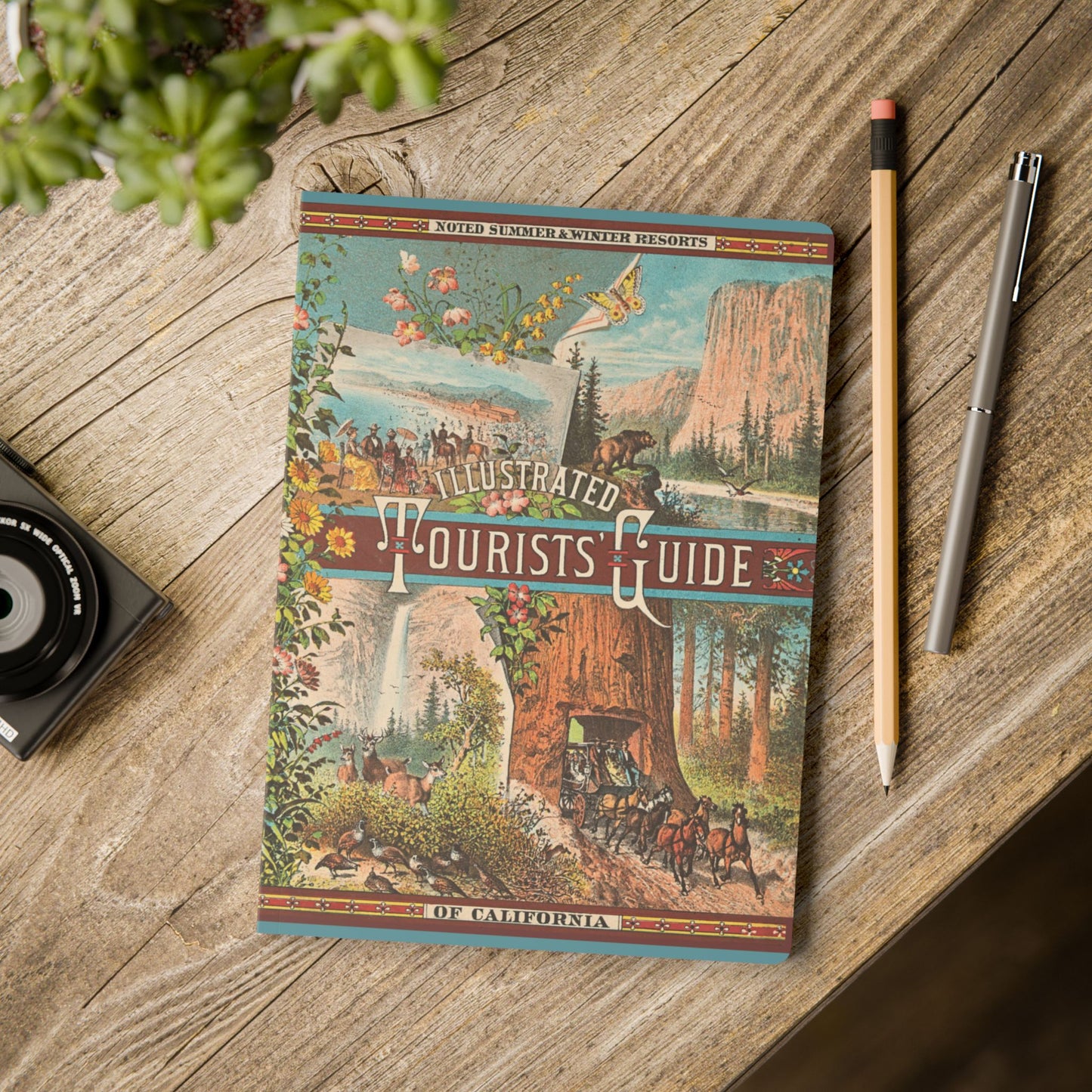 California Vintage Tourist Guide | Softcover Journal with Inside Illustrations