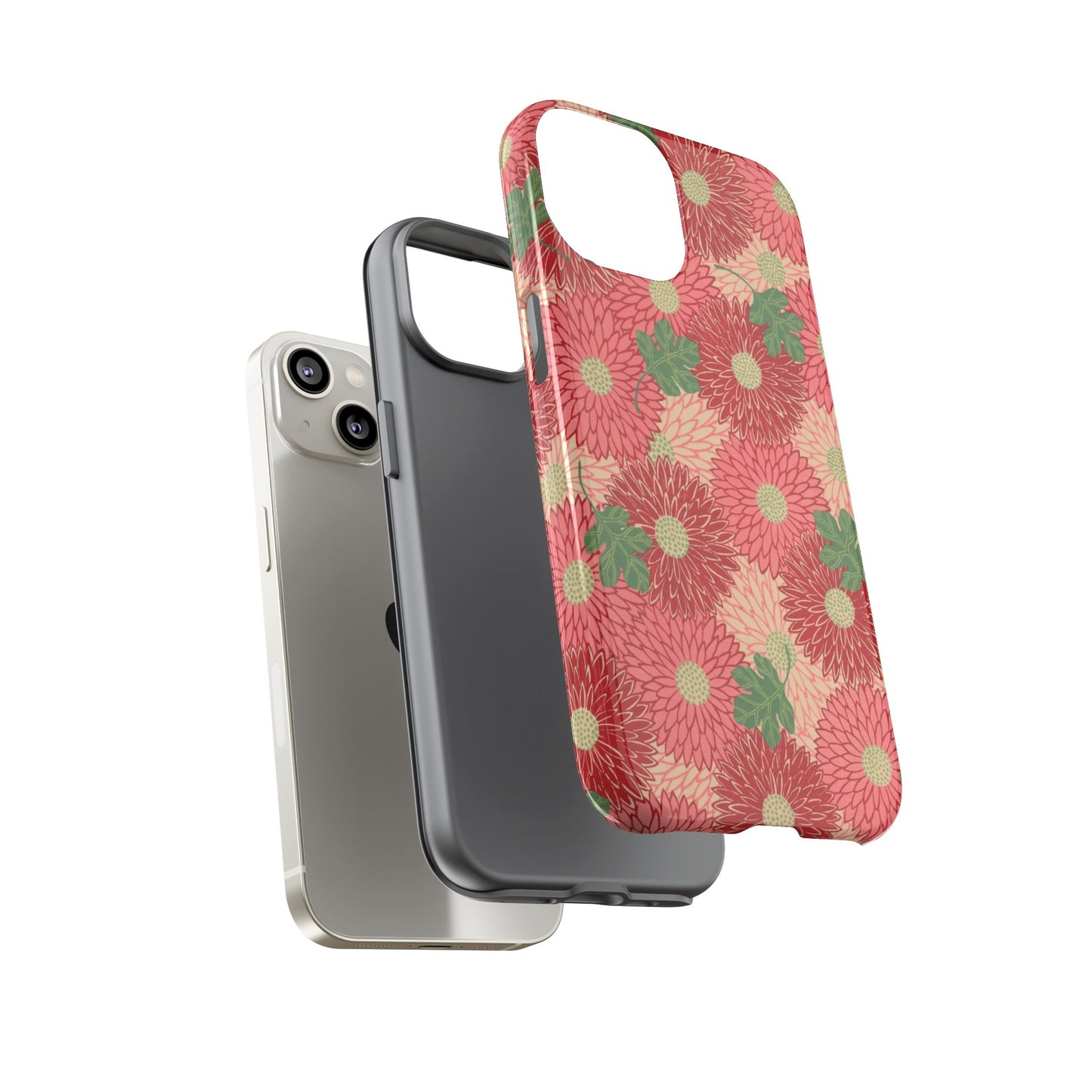 Pink Chrysanthemums Vintage iPhone Case