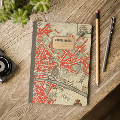 Paris Vintage Map  | Softcover Travel Journal with Inside Illustrations