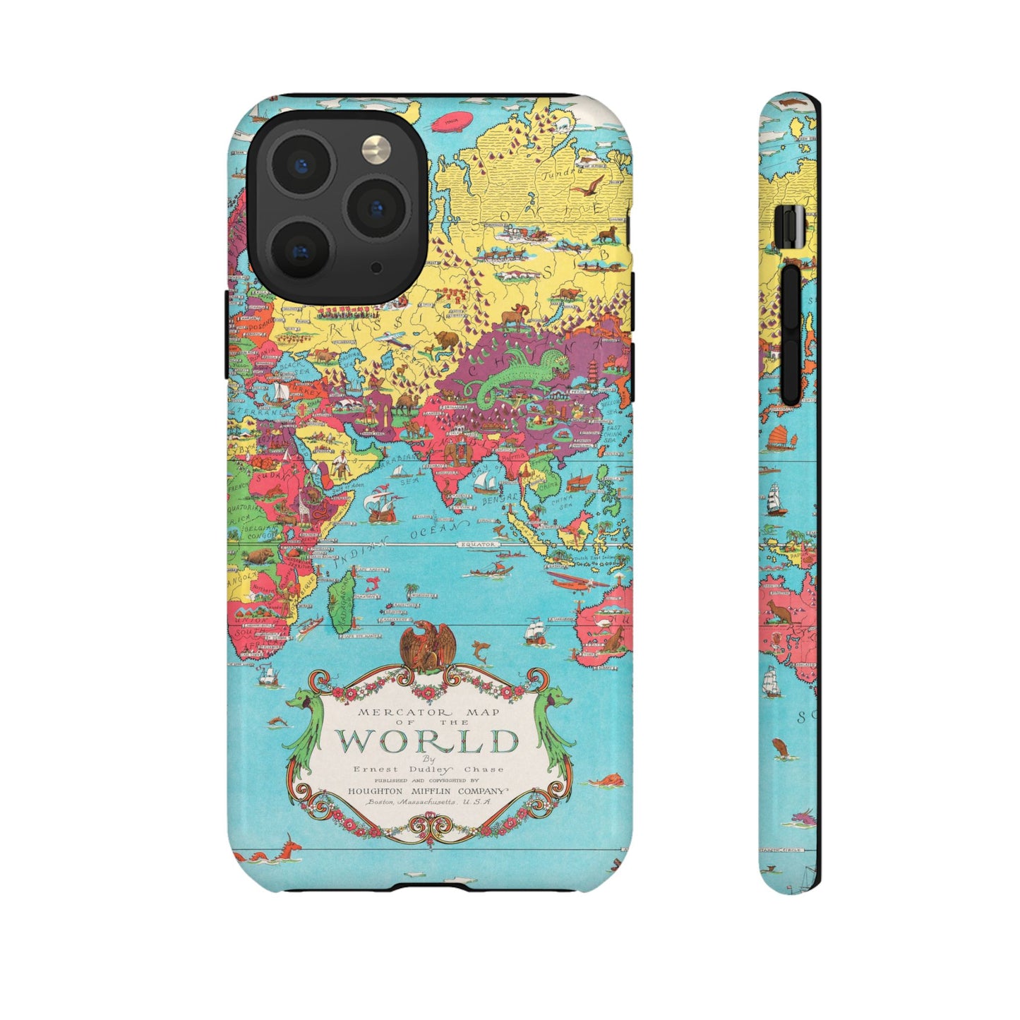 Map of the World Retro Travel iPhone Case
