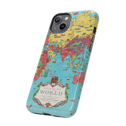 Map of the World Retro Travel iPhone Case