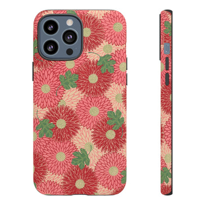 Pink Chrysanthemums Vintage iPhone Case
