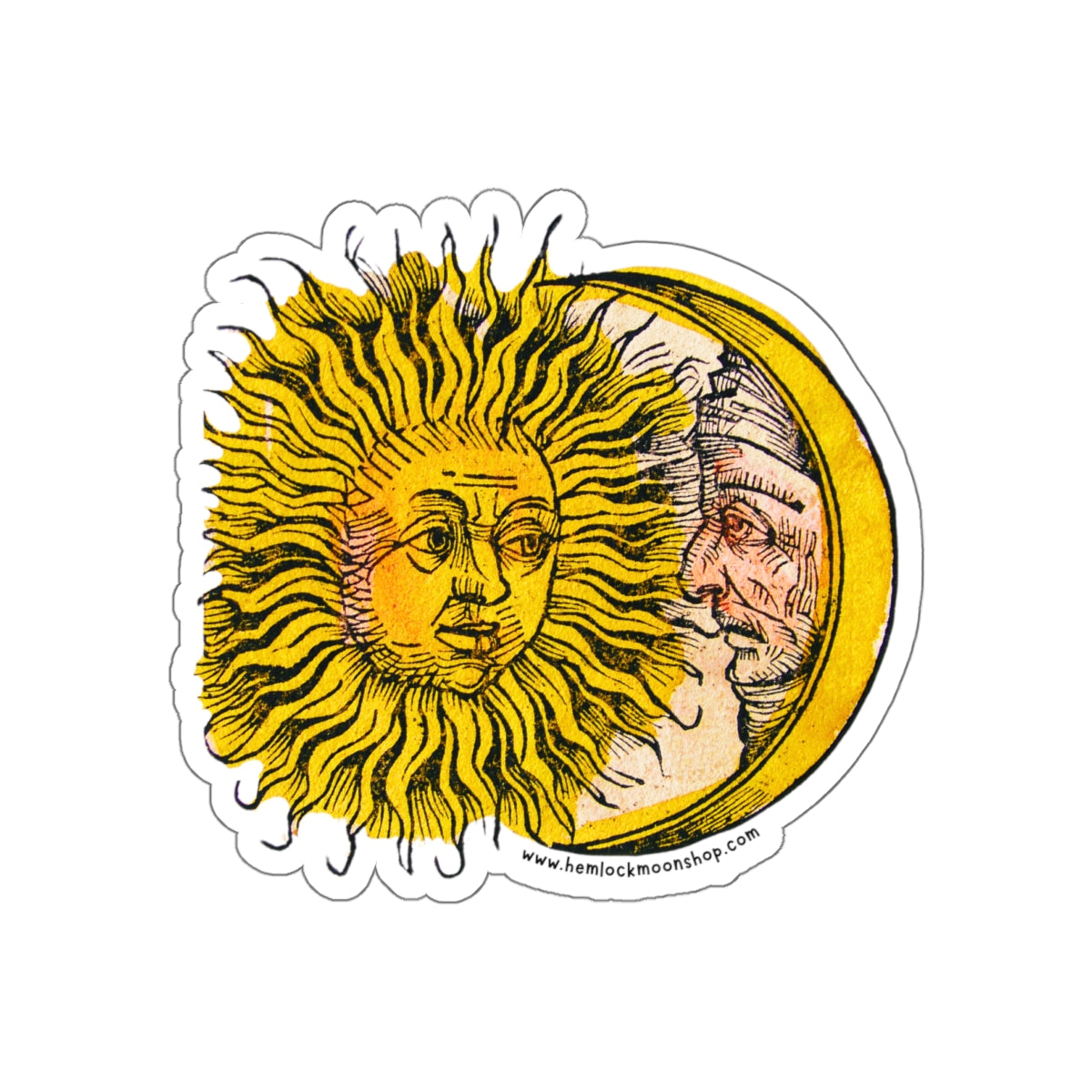 Sun and Moon Sticker :: All-Weather, Water-Resistant Vinyl (5 sizes)