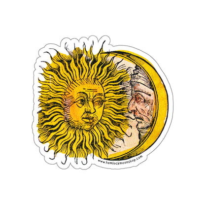Sun and Moon Sticker :: All-Weather, Water-Resistant Vinyl (5 sizes)