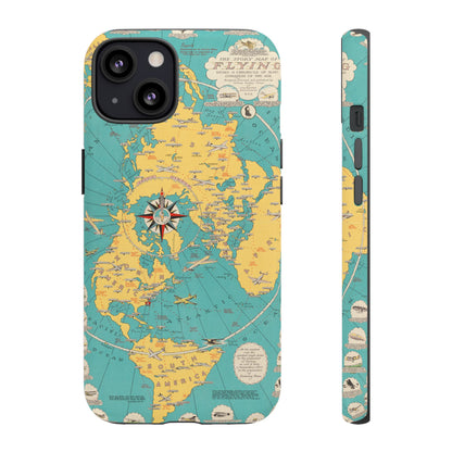 Map of Flying Retro iPhone Case