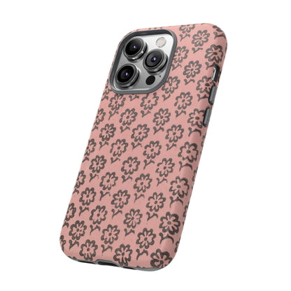 Dutch Pink & Brown Scattered Pattern Floral iPhone Case