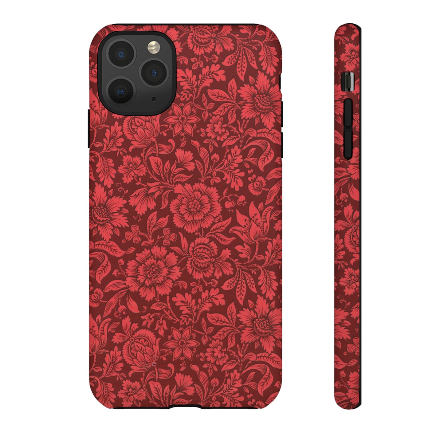 Vintage Crimson Floral Botanical iPhone Case