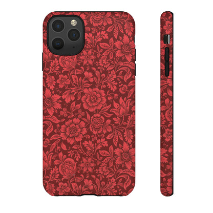 Vintage Crimson Floral Botanical iPhone Case