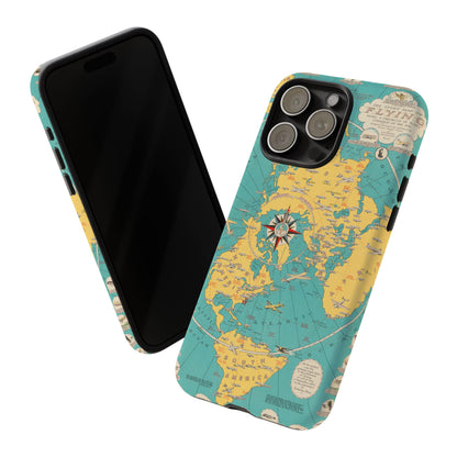 Map of Flying Retro iPhone Case