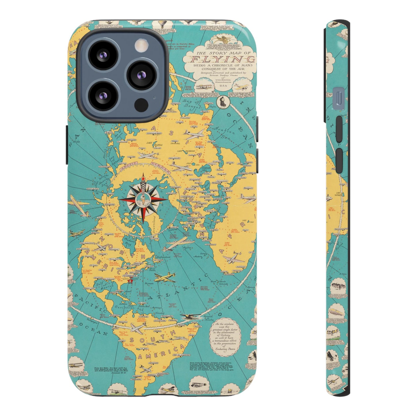 Map of Flying Retro iPhone Case