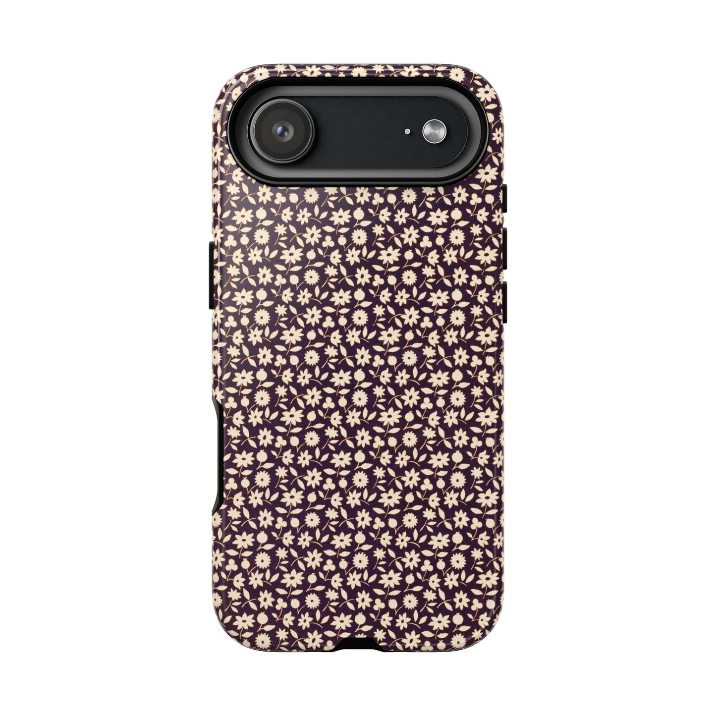 Coffee and Cream Vintage Floral Pattern iPhone Case