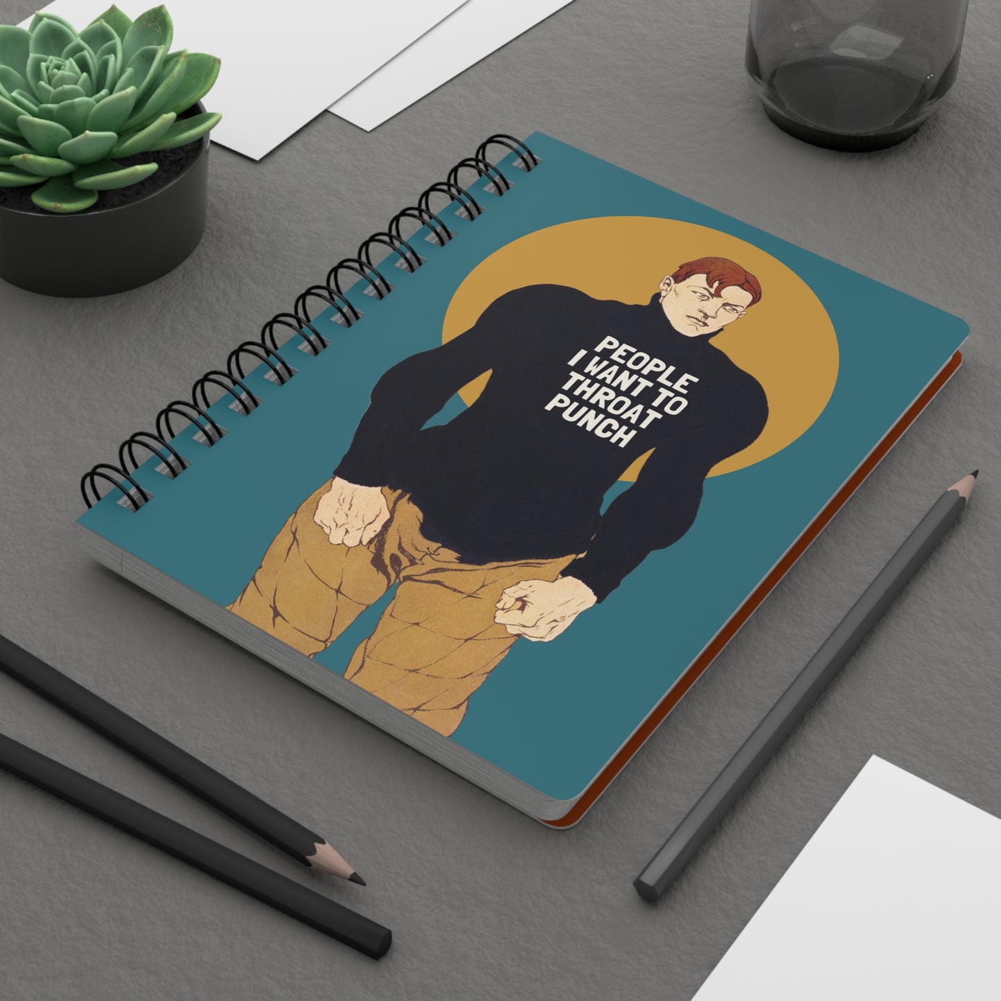 People I Want to Throat Punch | Retro Art Spiral Notebook