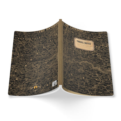 London Vintage Map | Softcover Travel Journal with Inside Illustrations