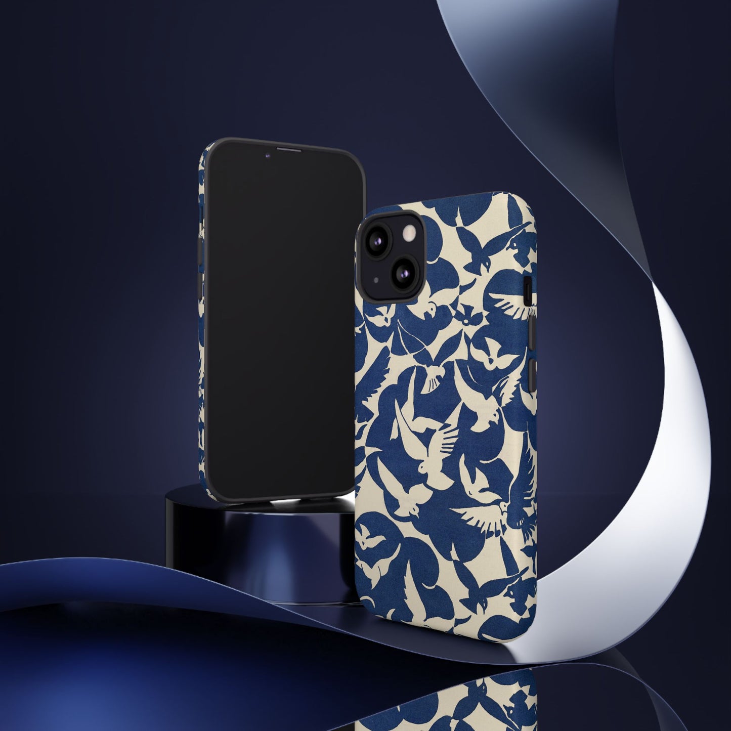 Blue Sky Birds Flying Retro iPhone Case