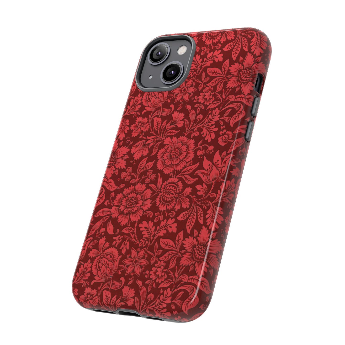 Vintage Crimson Floral Botanical iPhone Case