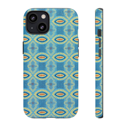 Turquoise Retro Geometric iPhone Case
