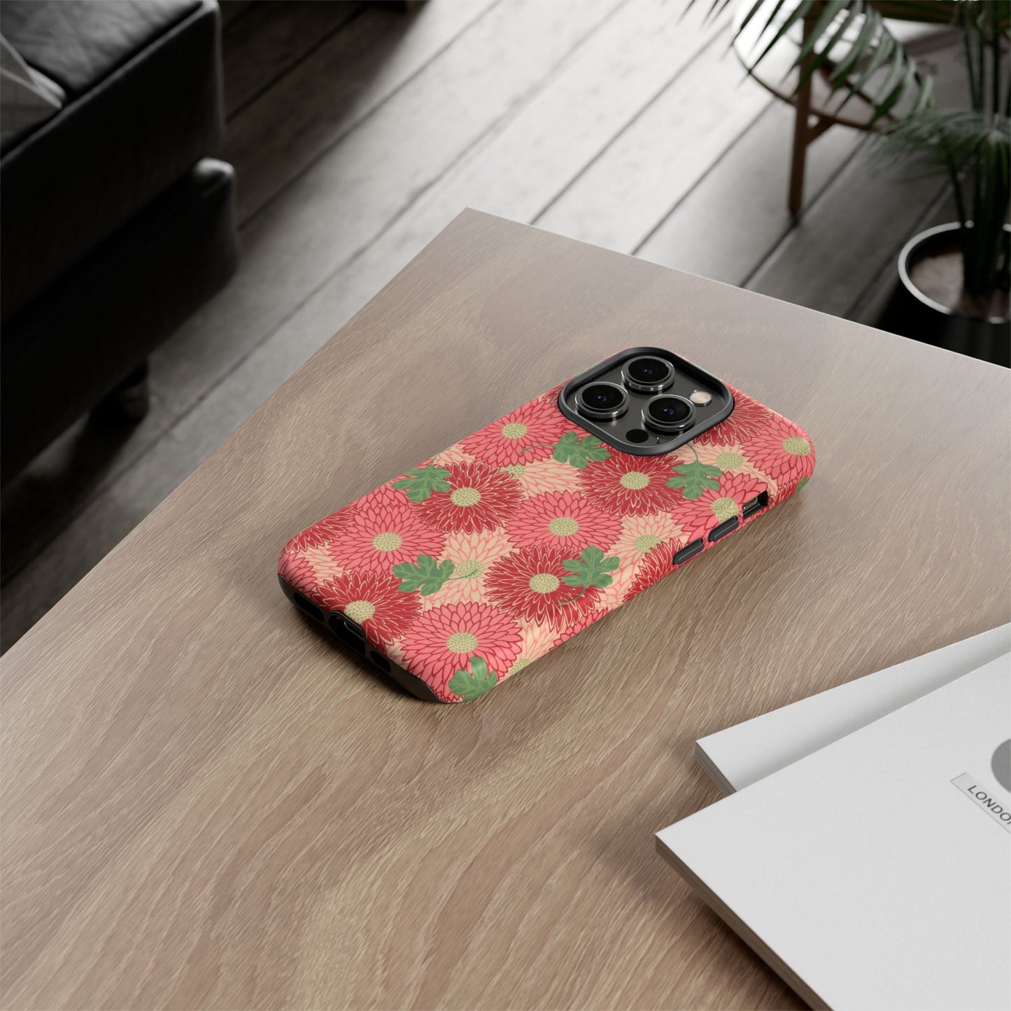 Pink Chrysanthemums Vintage iPhone Case