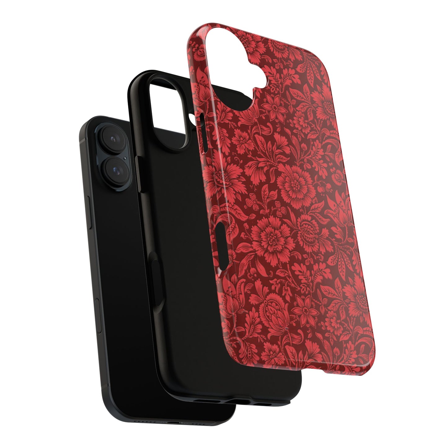 Vintage Crimson Floral Botanical iPhone Case