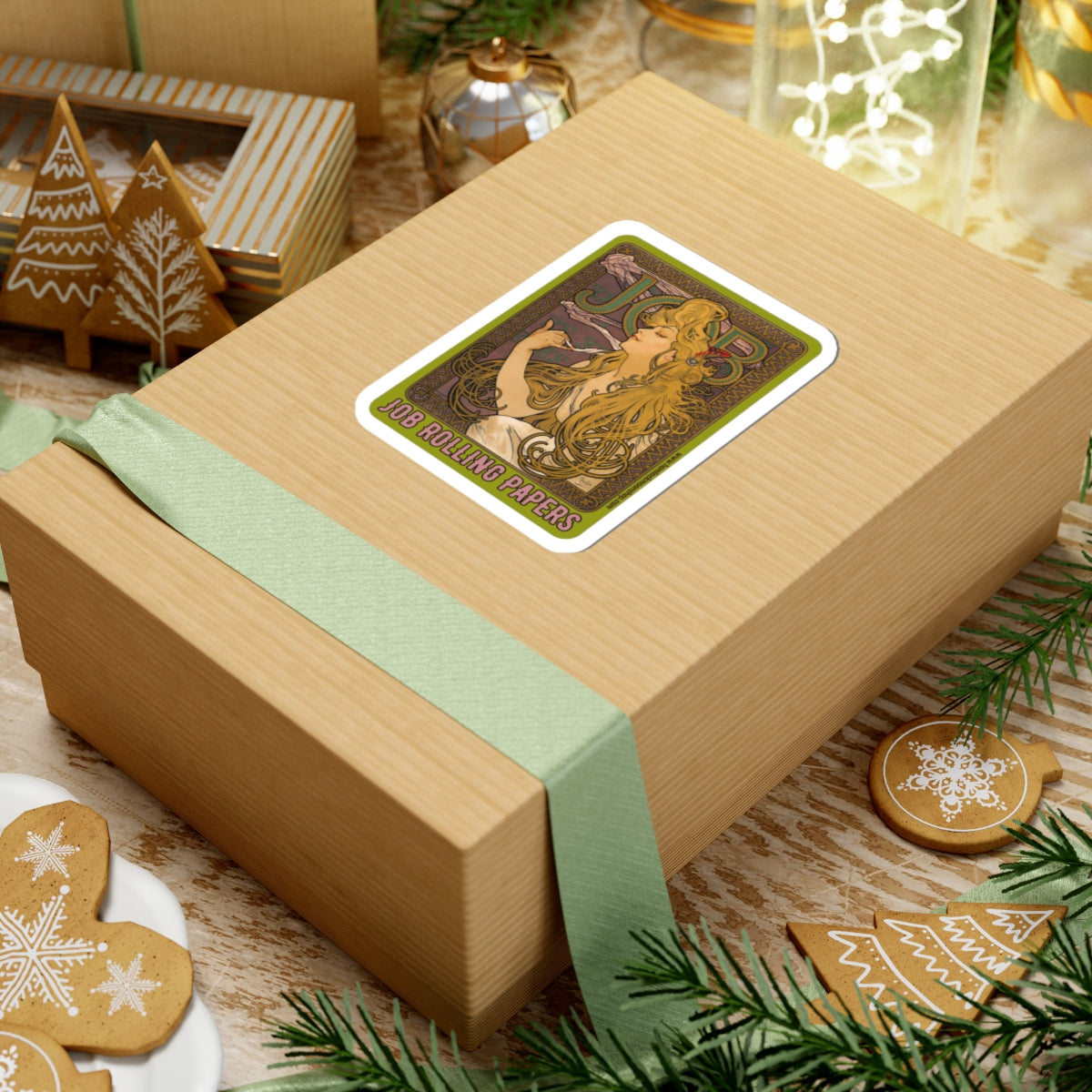 Bronze Job Rolling Papers | Retro Art Nouveau Sticker (4 sizes)
