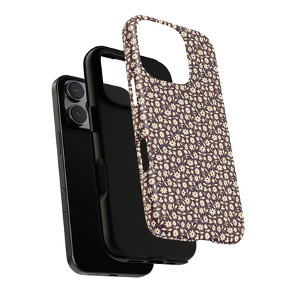 Coffee and Cream Vintage Floral Pattern iPhone Case