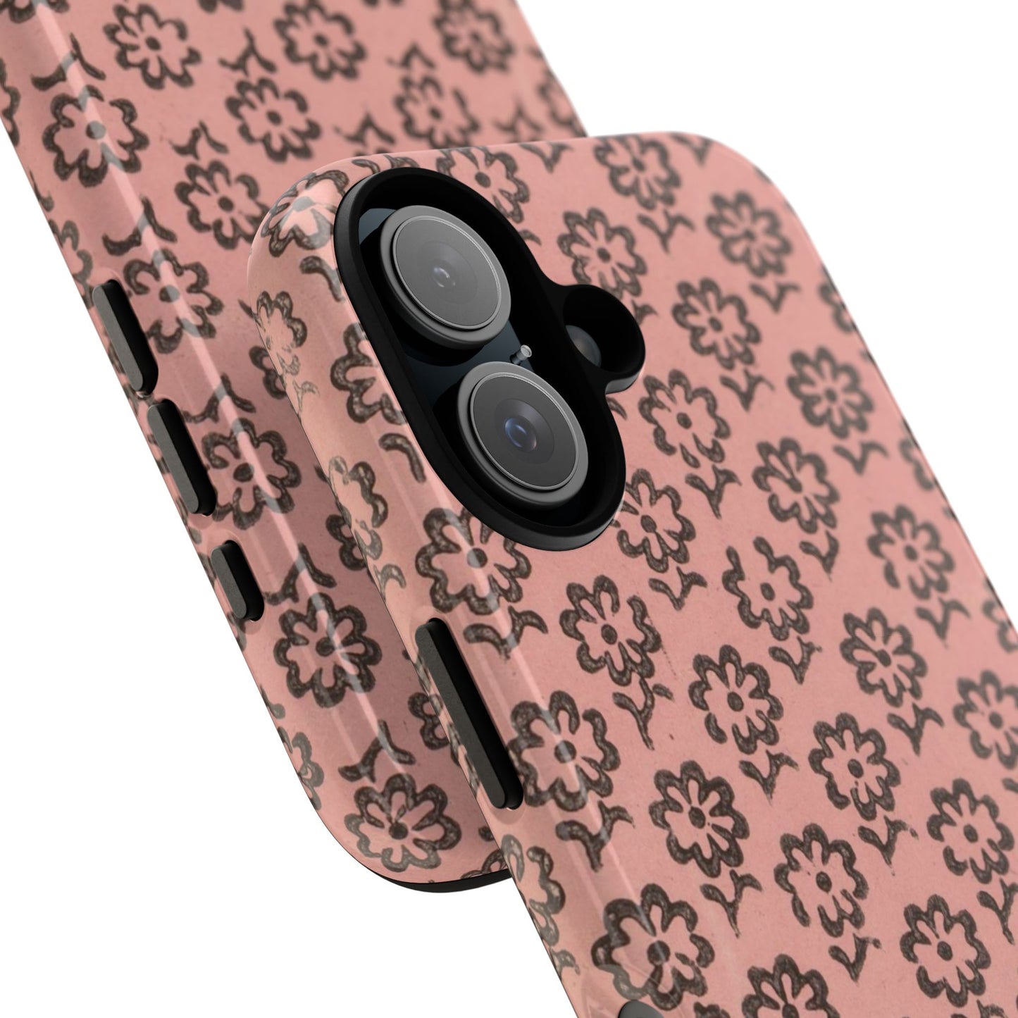 Dutch Pink & Brown Scattered Pattern Floral iPhone Case
