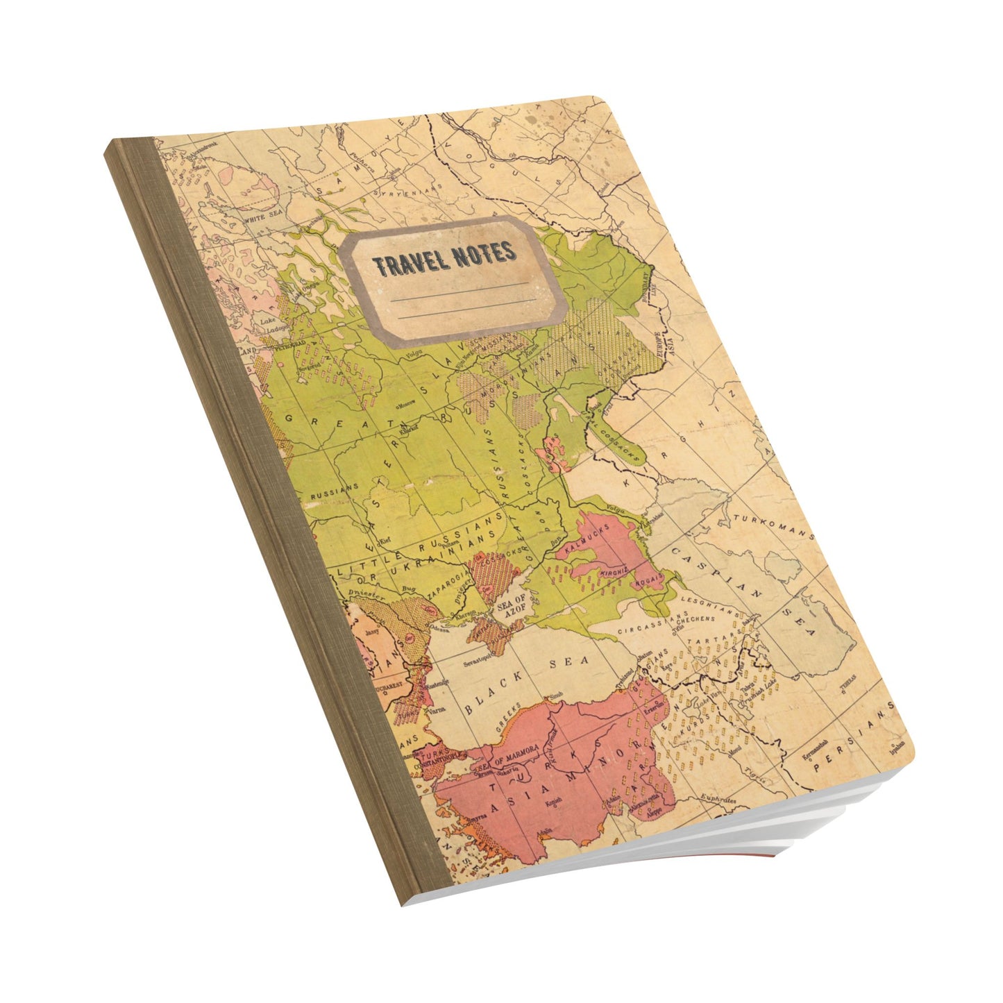 People of Europe Vintage Map | Softcover Travel Journal with Inside Illustrations