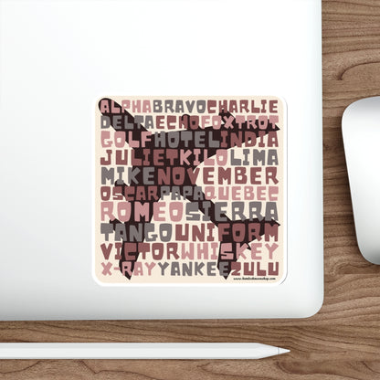Pink Retro Aviation Alphabet Sticker :: All-Weather, Water-Resistant Vinyl (5 sizes)