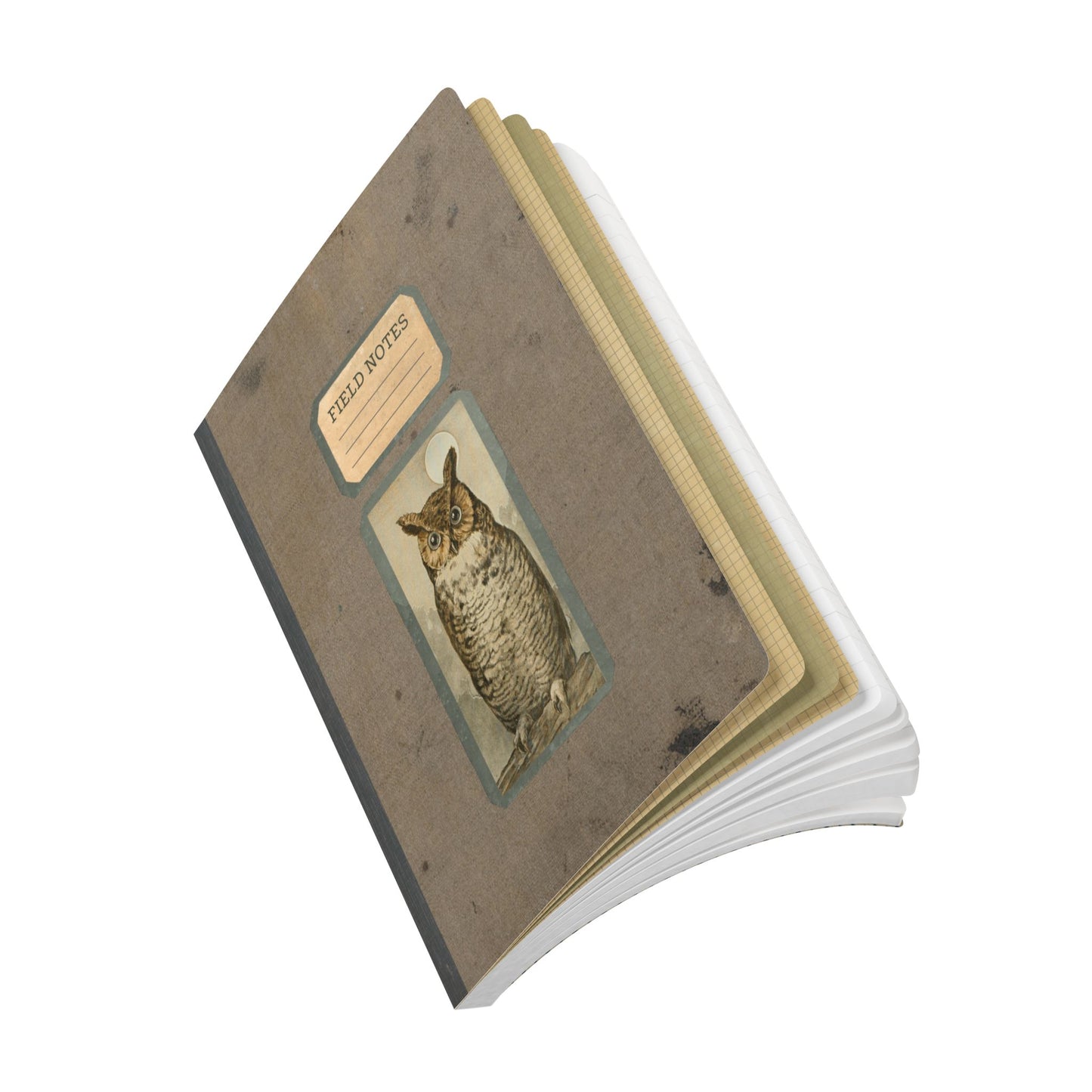 Owl & Moon Vintage Field Notes | Softcover Journal with Inside Illustrations