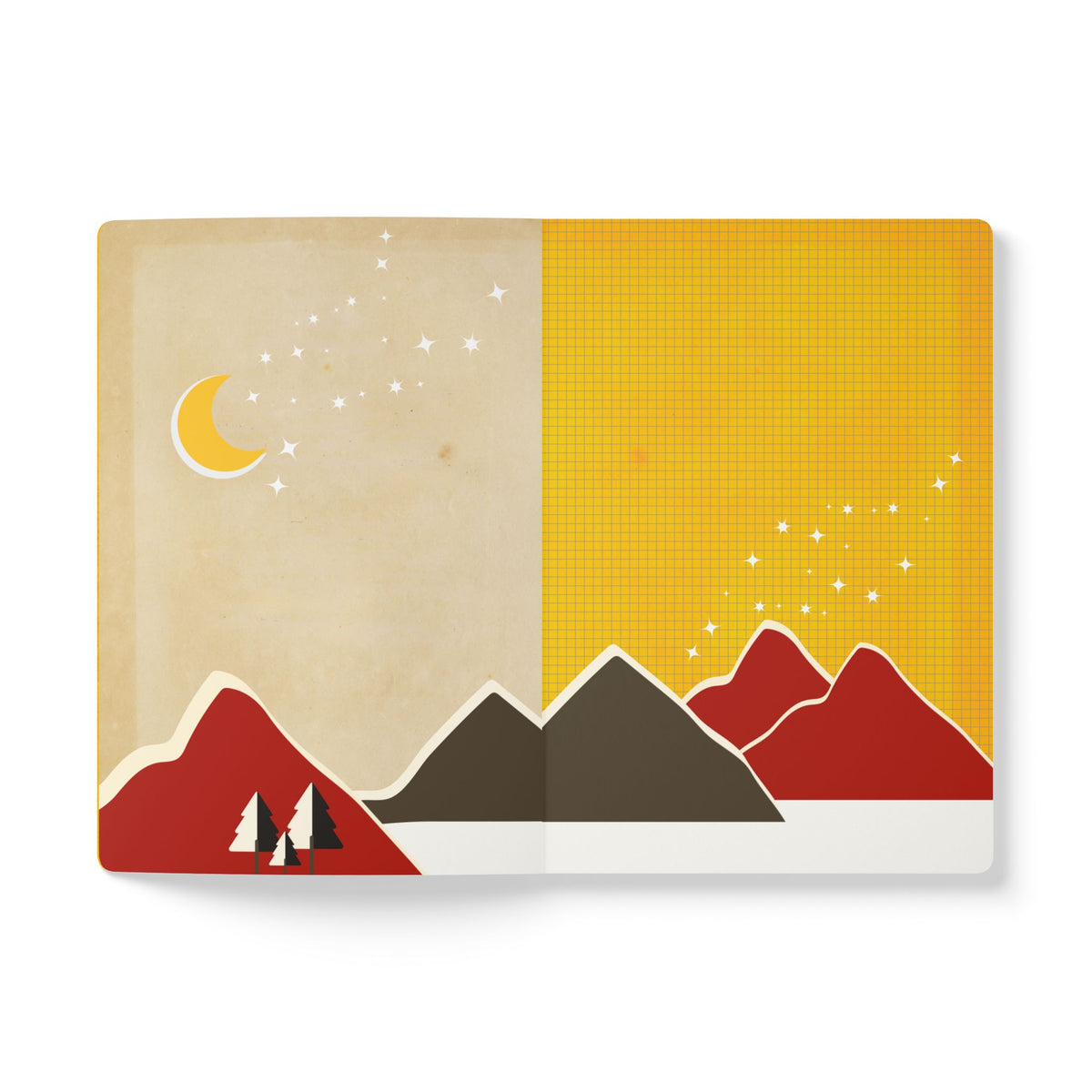 Retro Red Skiing Notebook | Vintage Winter Sports Softcover Travel Journal