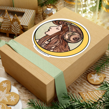 Crescent Moon Art Nouveau Sticker (4 sizes)