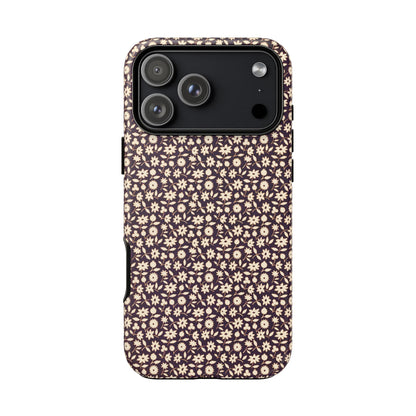 Coffee and Cream Vintage Floral Pattern iPhone Case