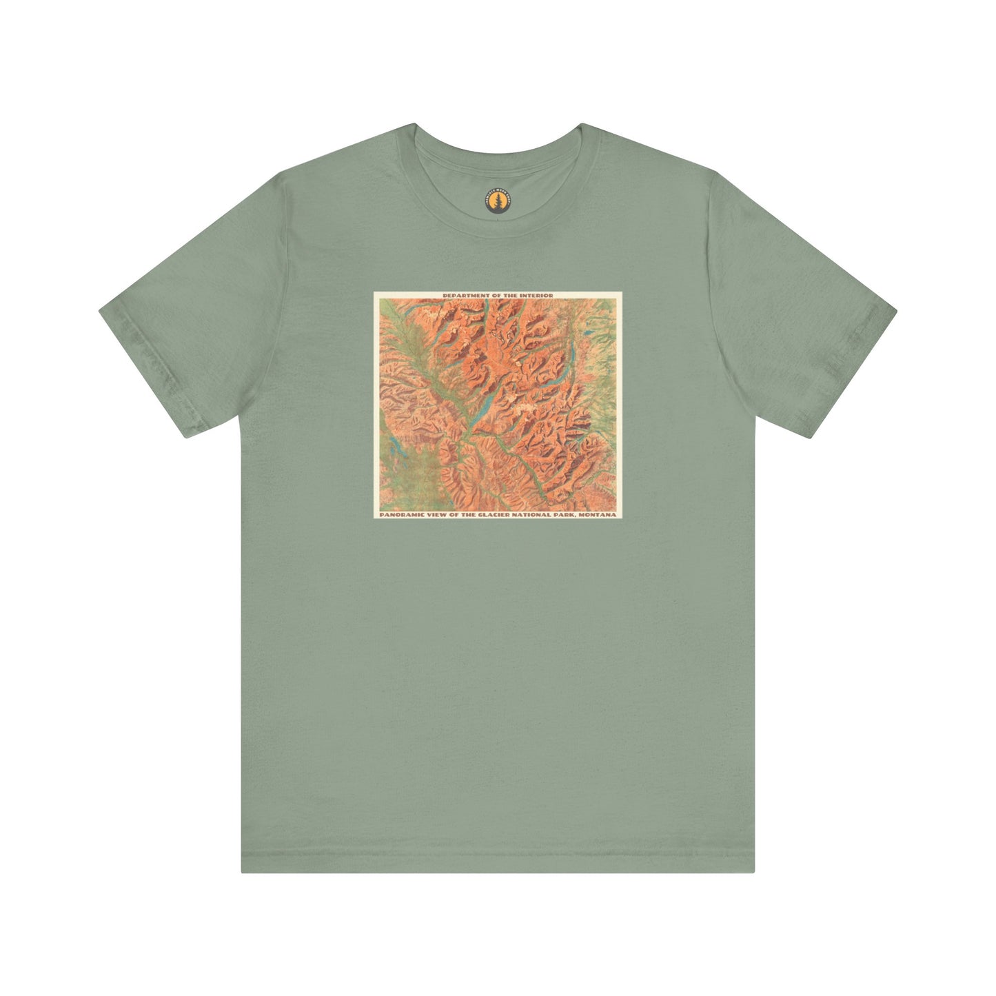 Glacier National Park Vintage Map Tee