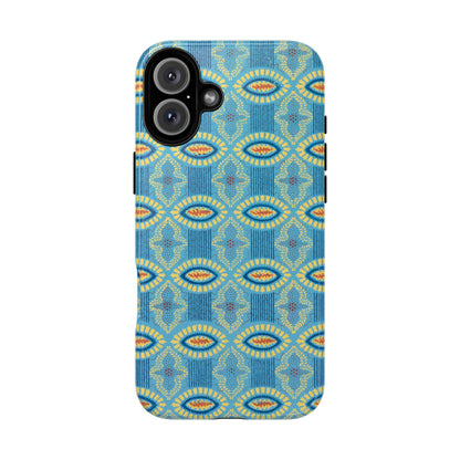 Turquoise Retro Geometric iPhone Case