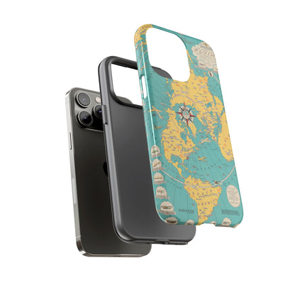 Map of Flying Retro iPhone Case