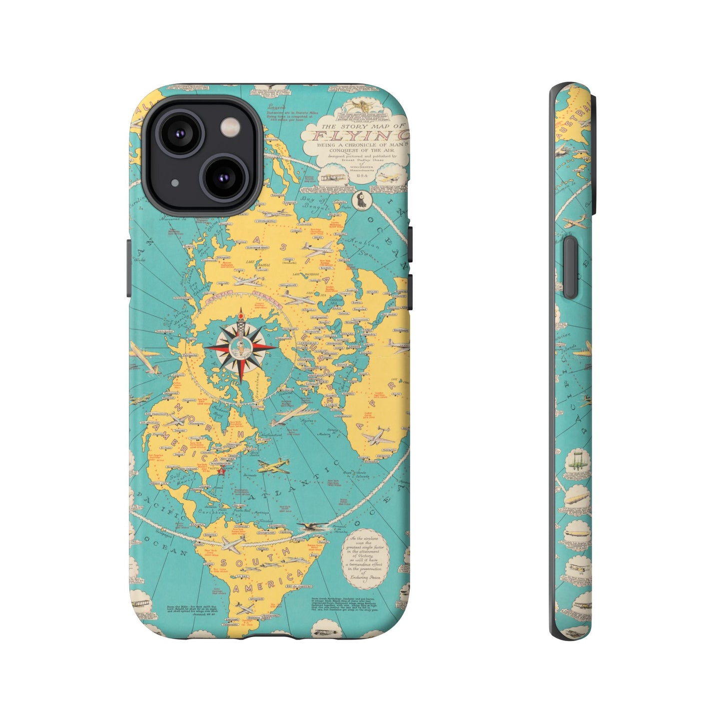 Map of Flying Retro iPhone Case